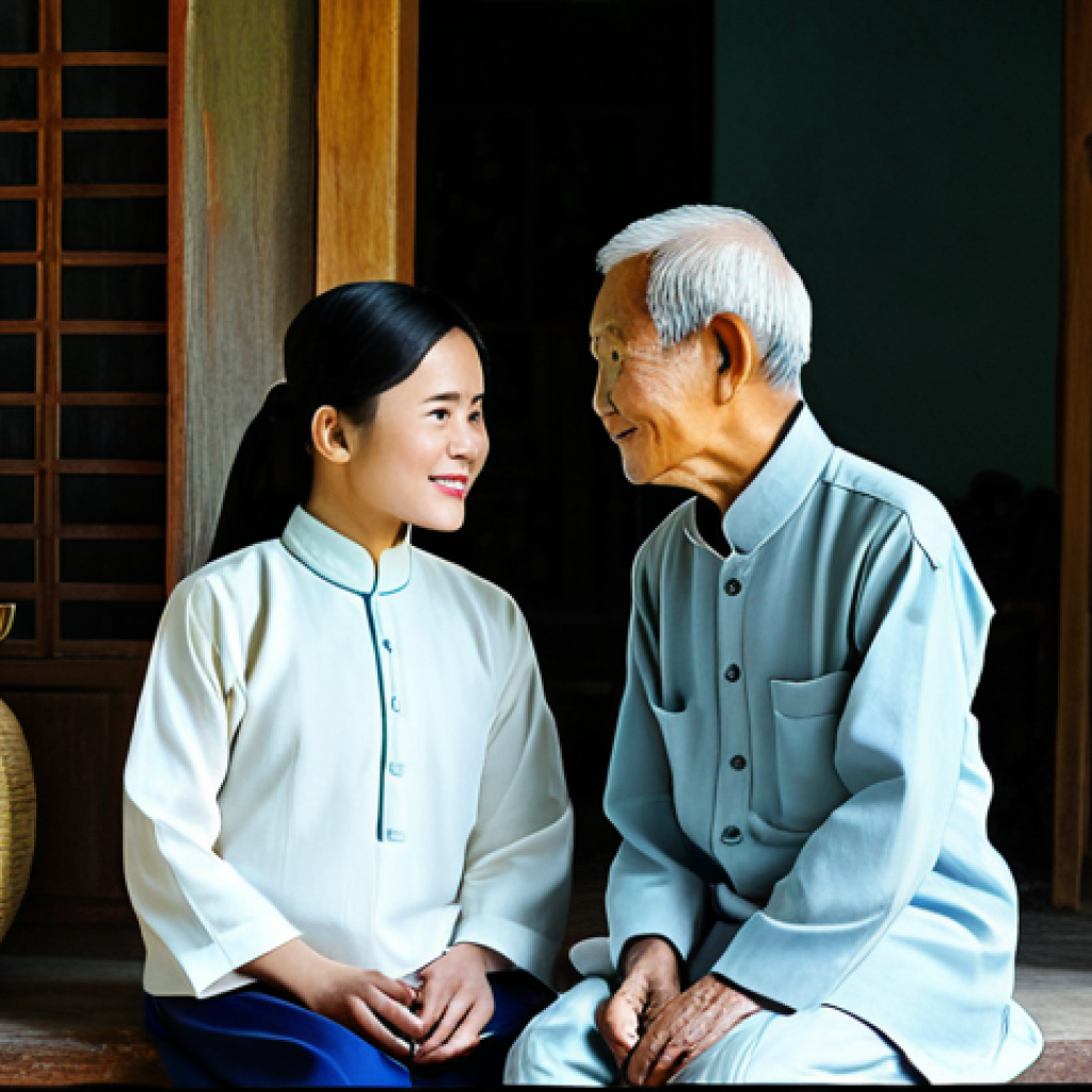 구술사 수집에서의 응답자 다양성 - Oral History Interview**
"A warm and inviting scene of a young Vietnamese woman, fully clothed in m...