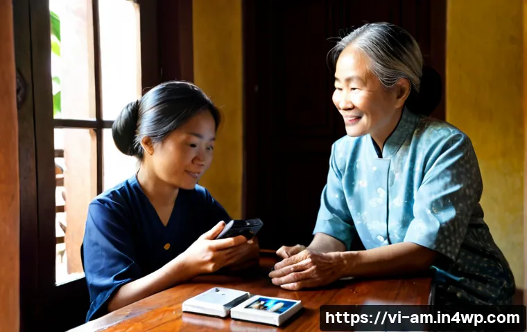 Home 16 구술사 수집을 위한 학제 간 접근법 - Photorealistic oral history collection session in a traditional Vietnamese family home, an elderly V...